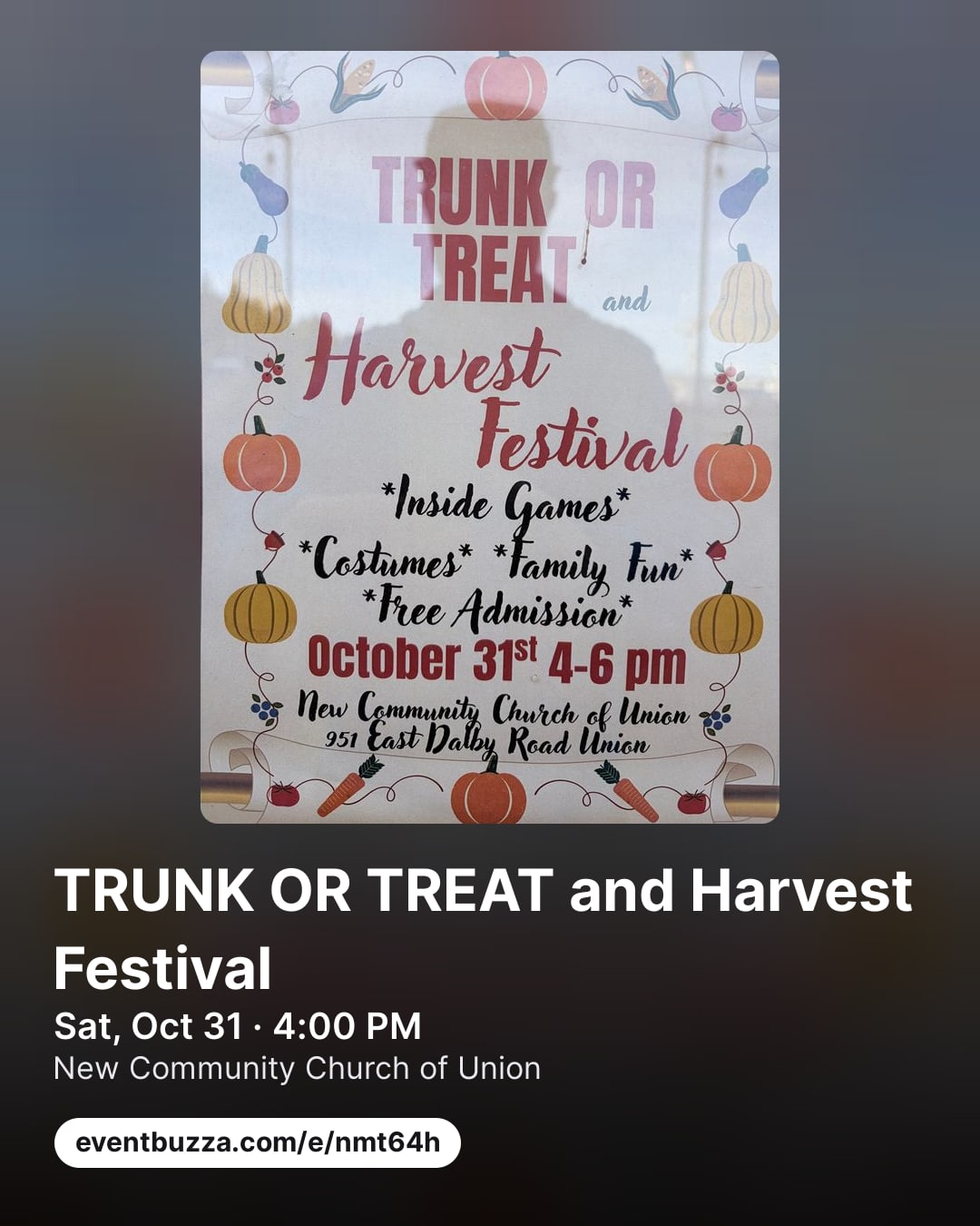 Post picture for TRUNK OR TREAT and Harvest Festival
