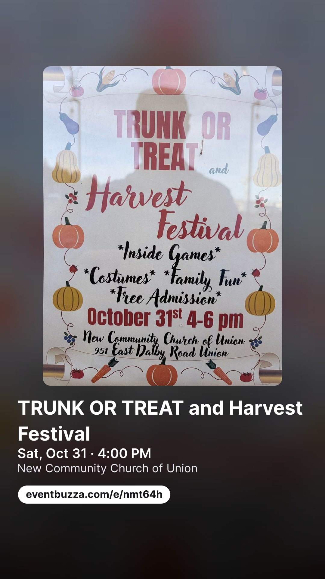 Story picture for TRUNK OR TREAT and Harvest Festival