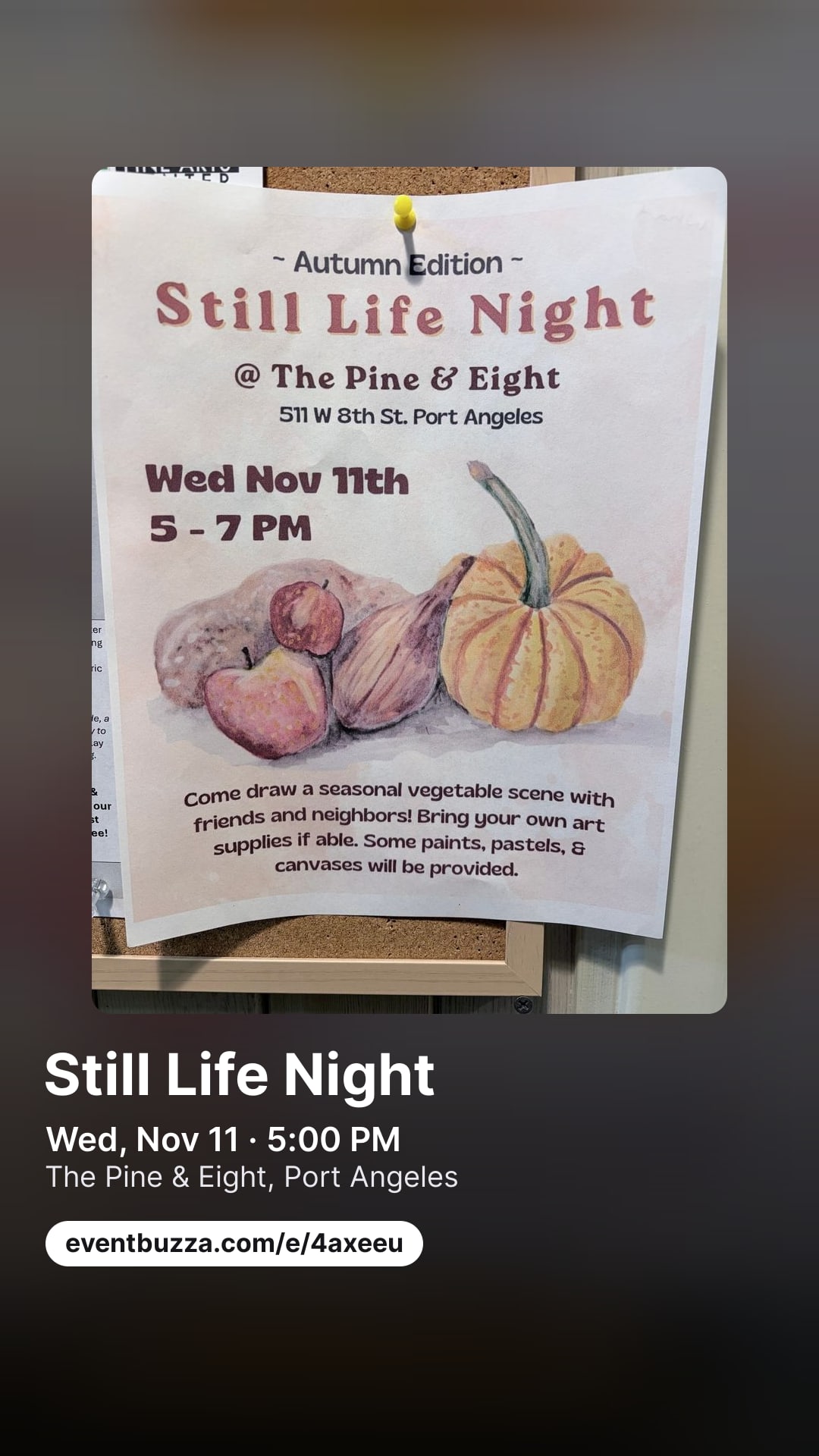 Story picture for Still Life Night