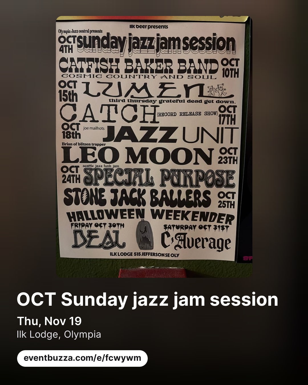 Post picture for OCT Sunday jazz jam session