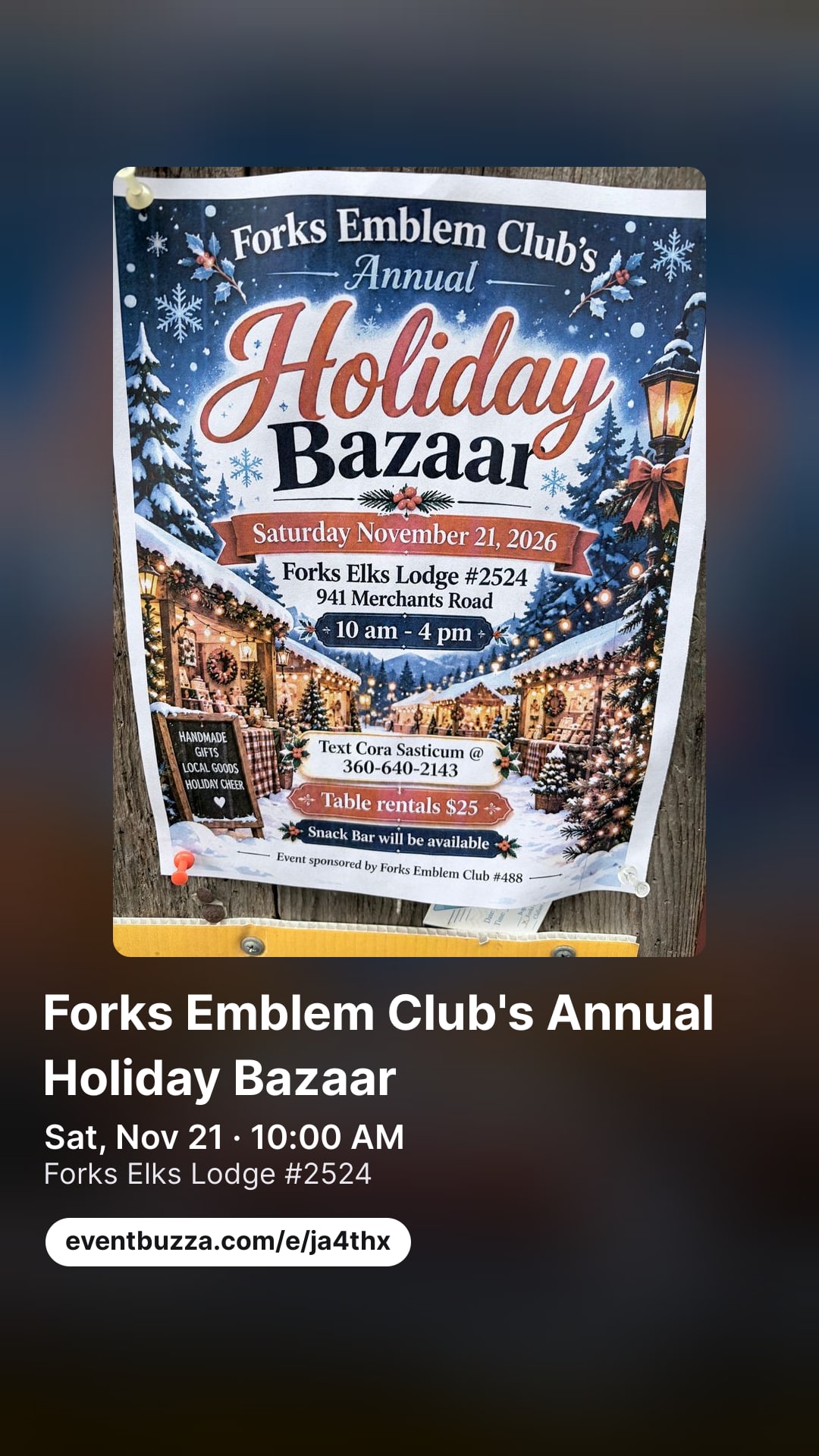 Story picture for Forks Emblem Club's Annual Holiday Bazaar