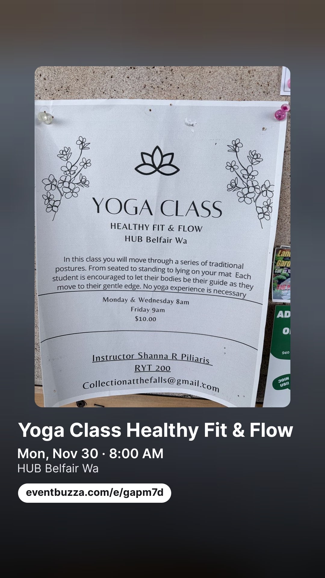 Story picture for YOGA CLASS HEALTHY FIT & FLOW