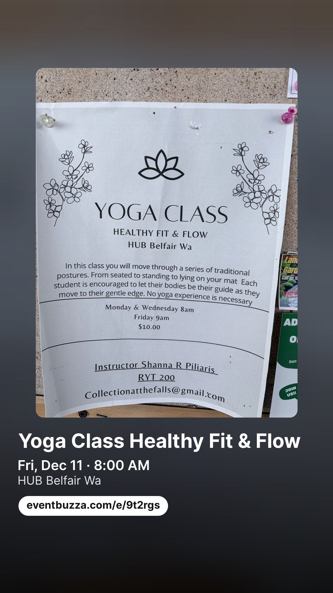 Story picture for YOGA CLASS HEALTHY FIT & FLOW