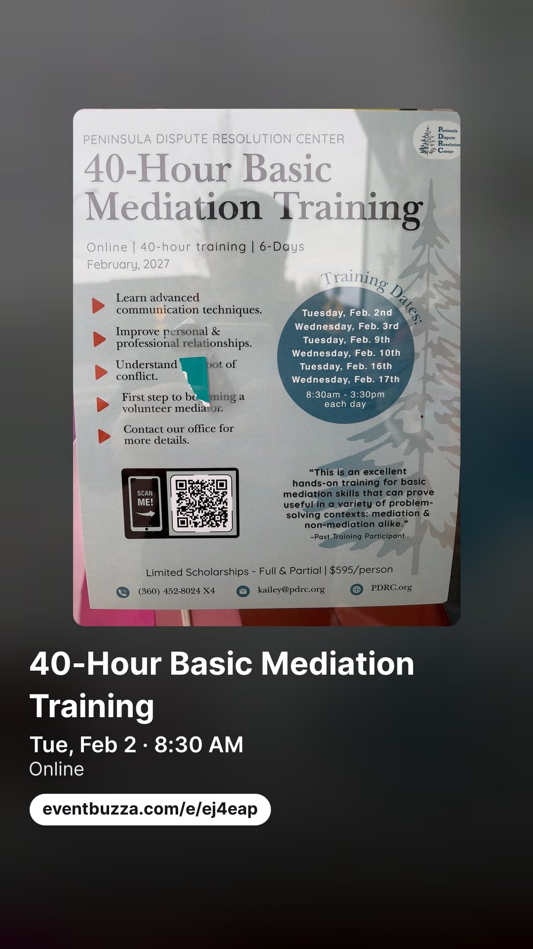 Story picture for 40-Hour Basic Mediation Training