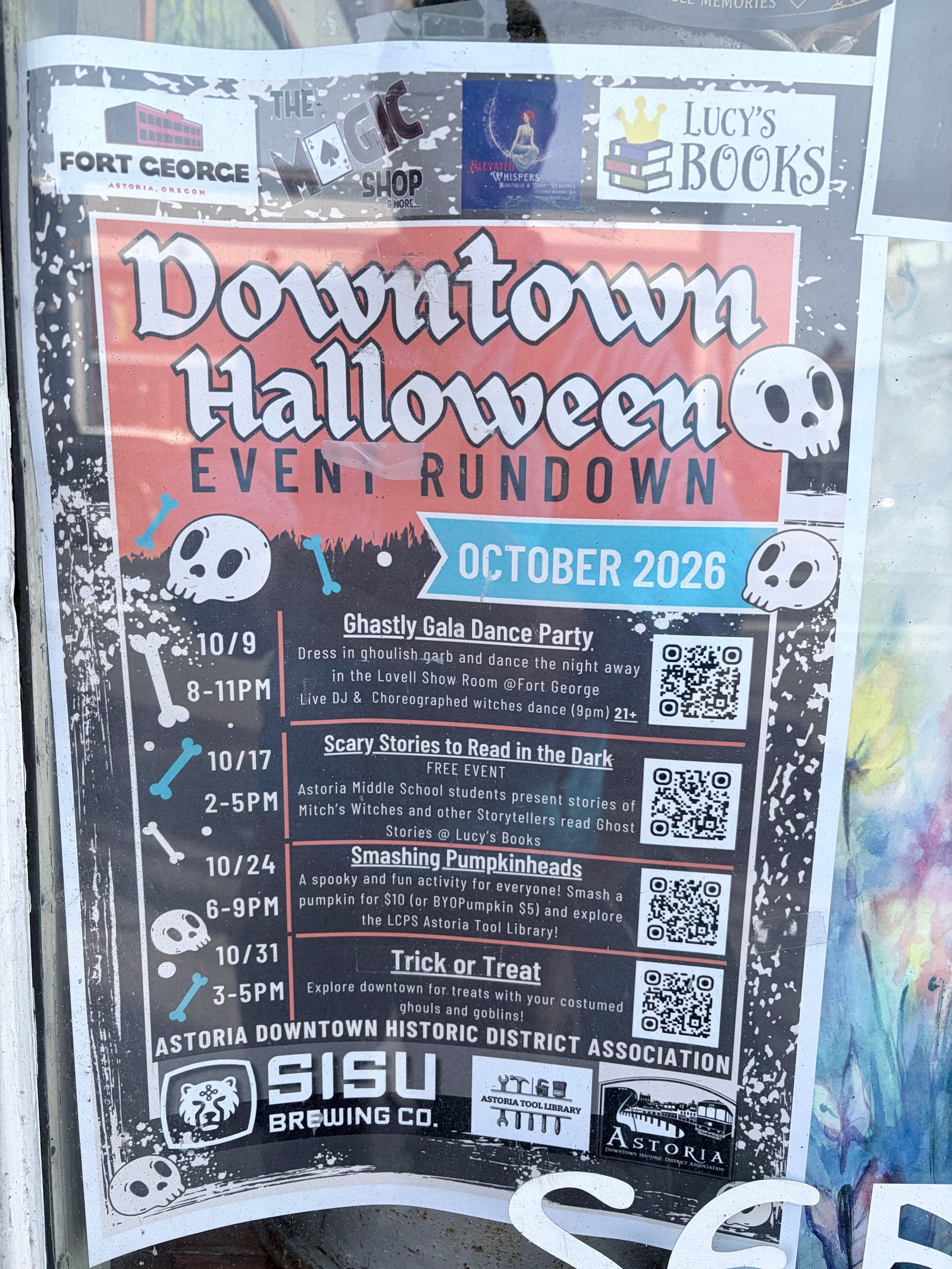 Flyer for Downtown Halloween Event Rundown