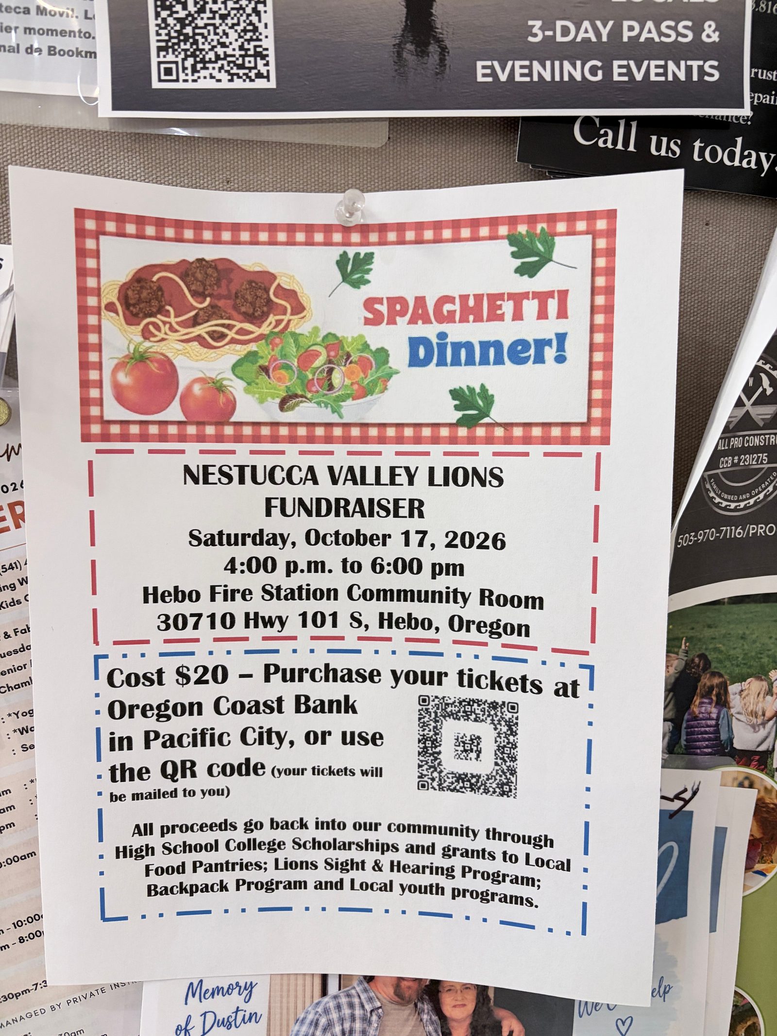 Flyer for SPAGETTI Dinner!
