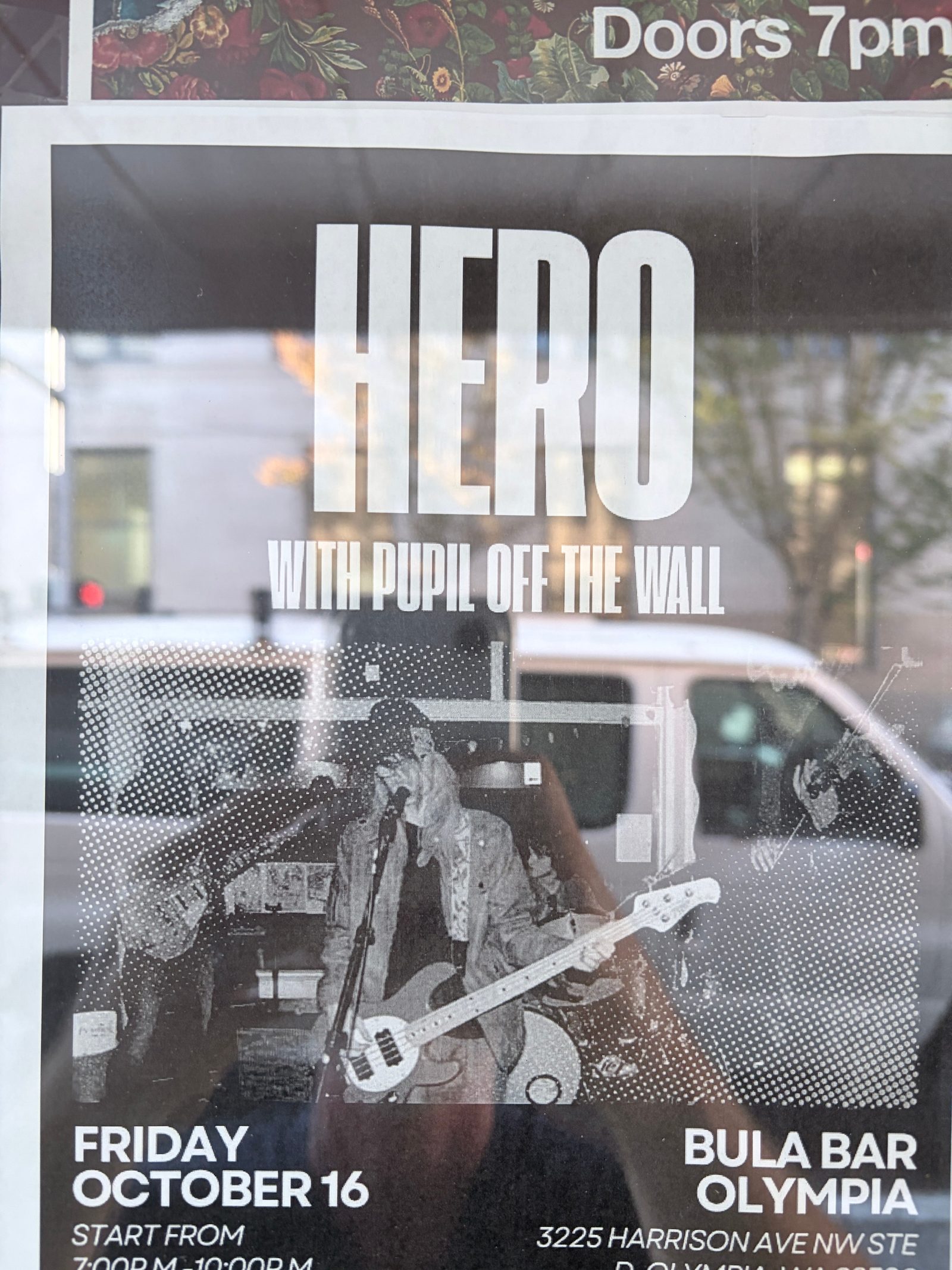 Flyer for HERO WITH PUPIL OFF THE WALL