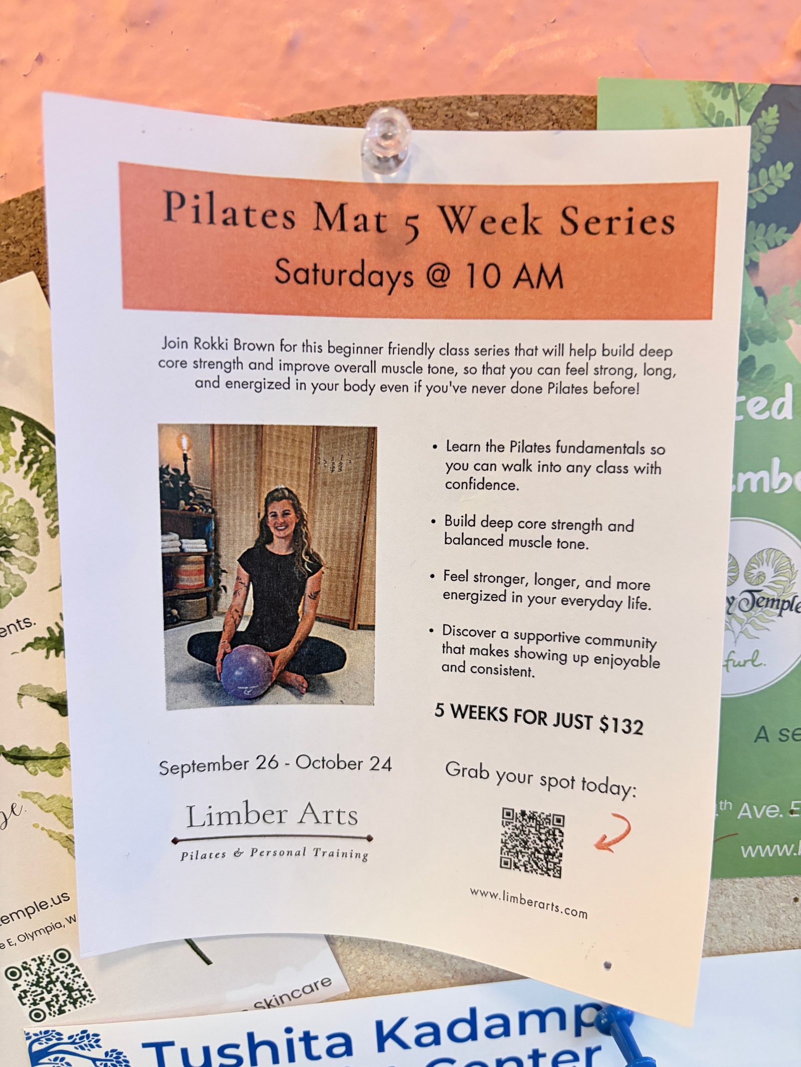 Flyer for Pilates Mat 5 Week Series