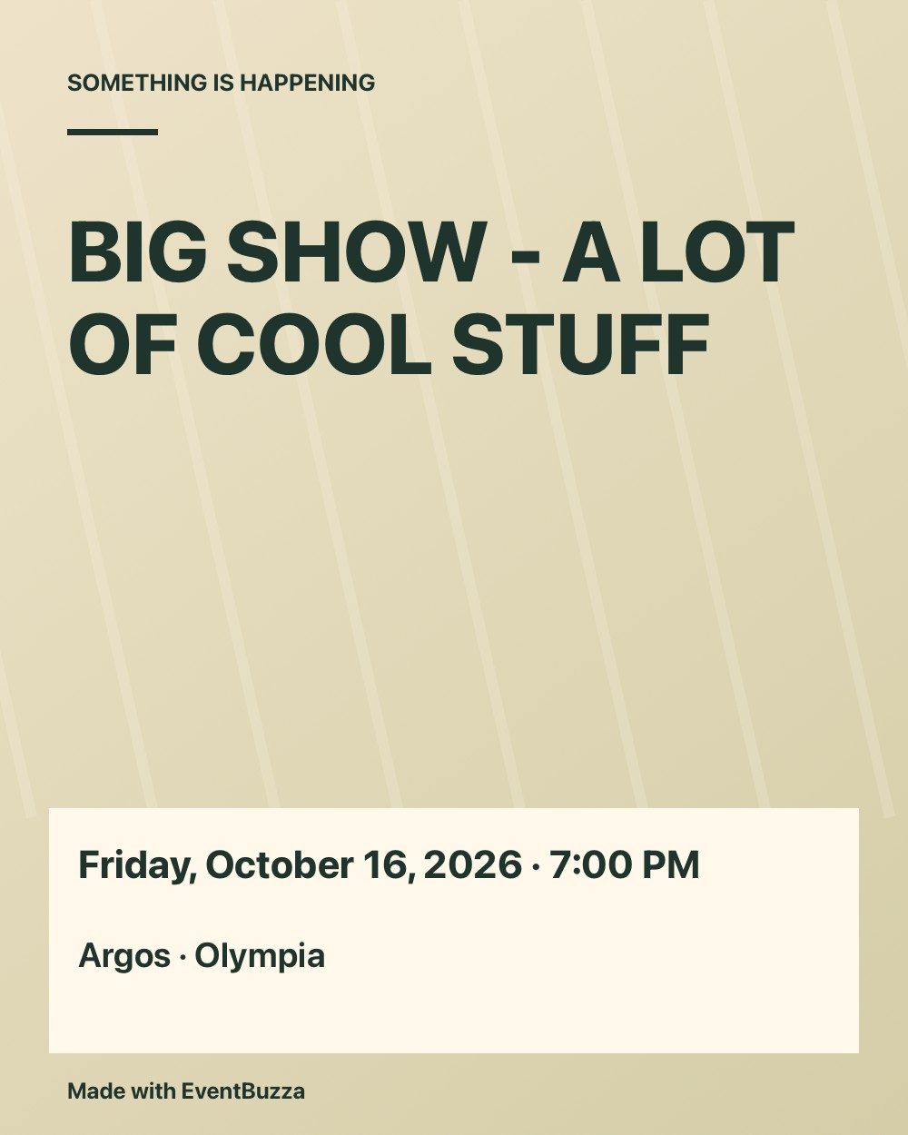 Flyer for BIG SHOW - A LOT OF COOL STUFF