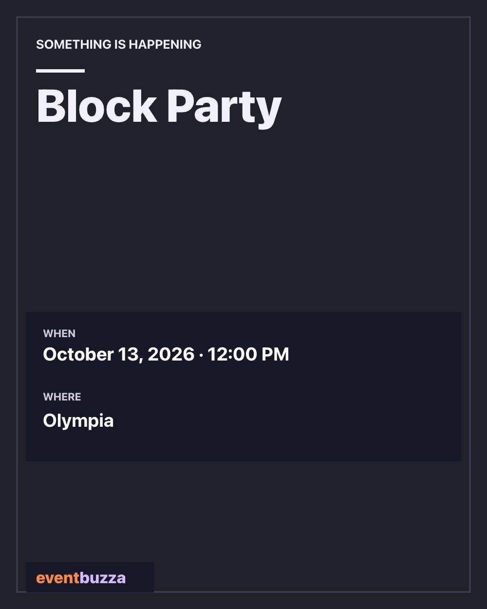 Flyer for Block Party