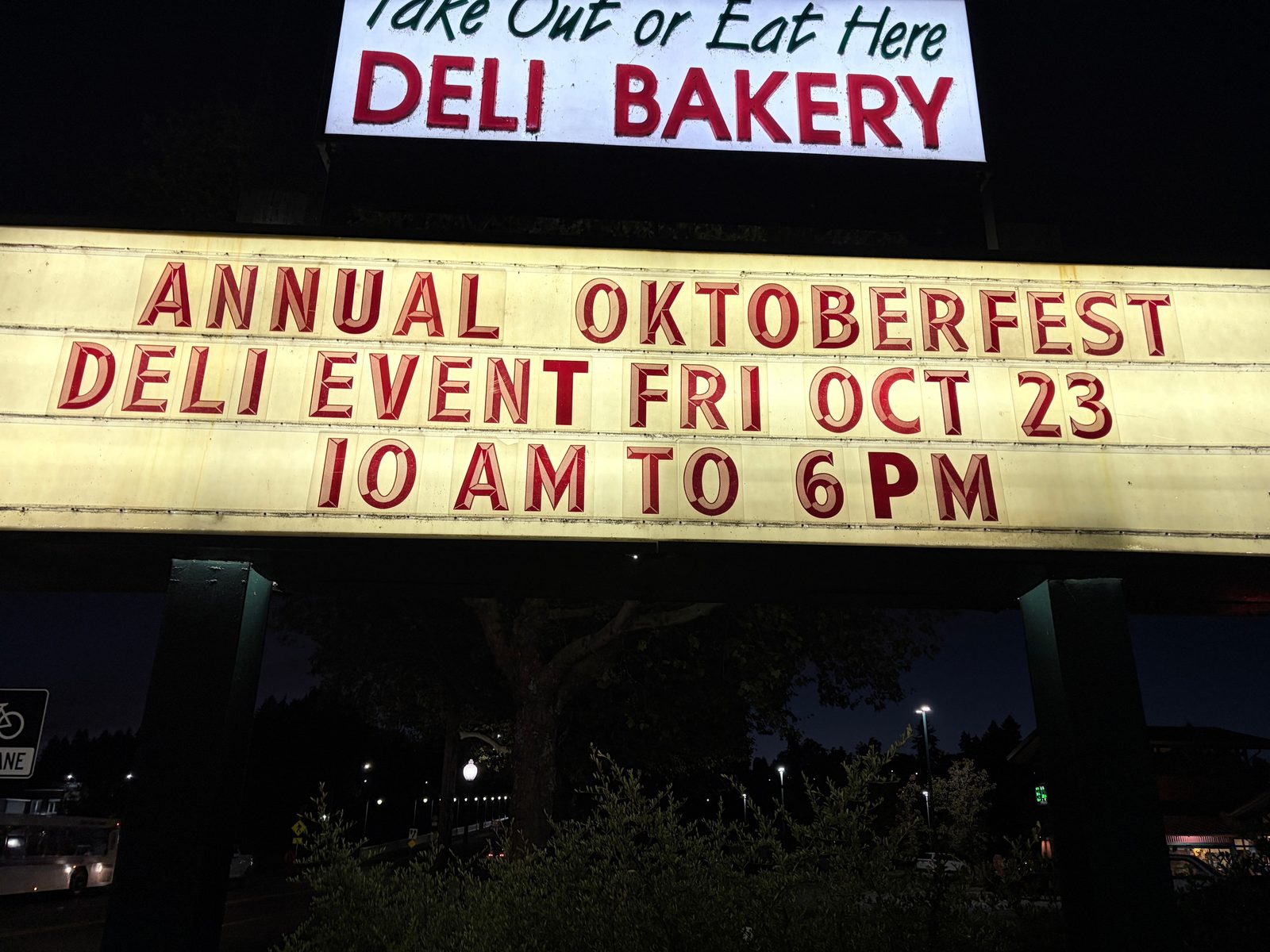 Flyer for ANNUAL OKTOBERFEST DELI EVENT