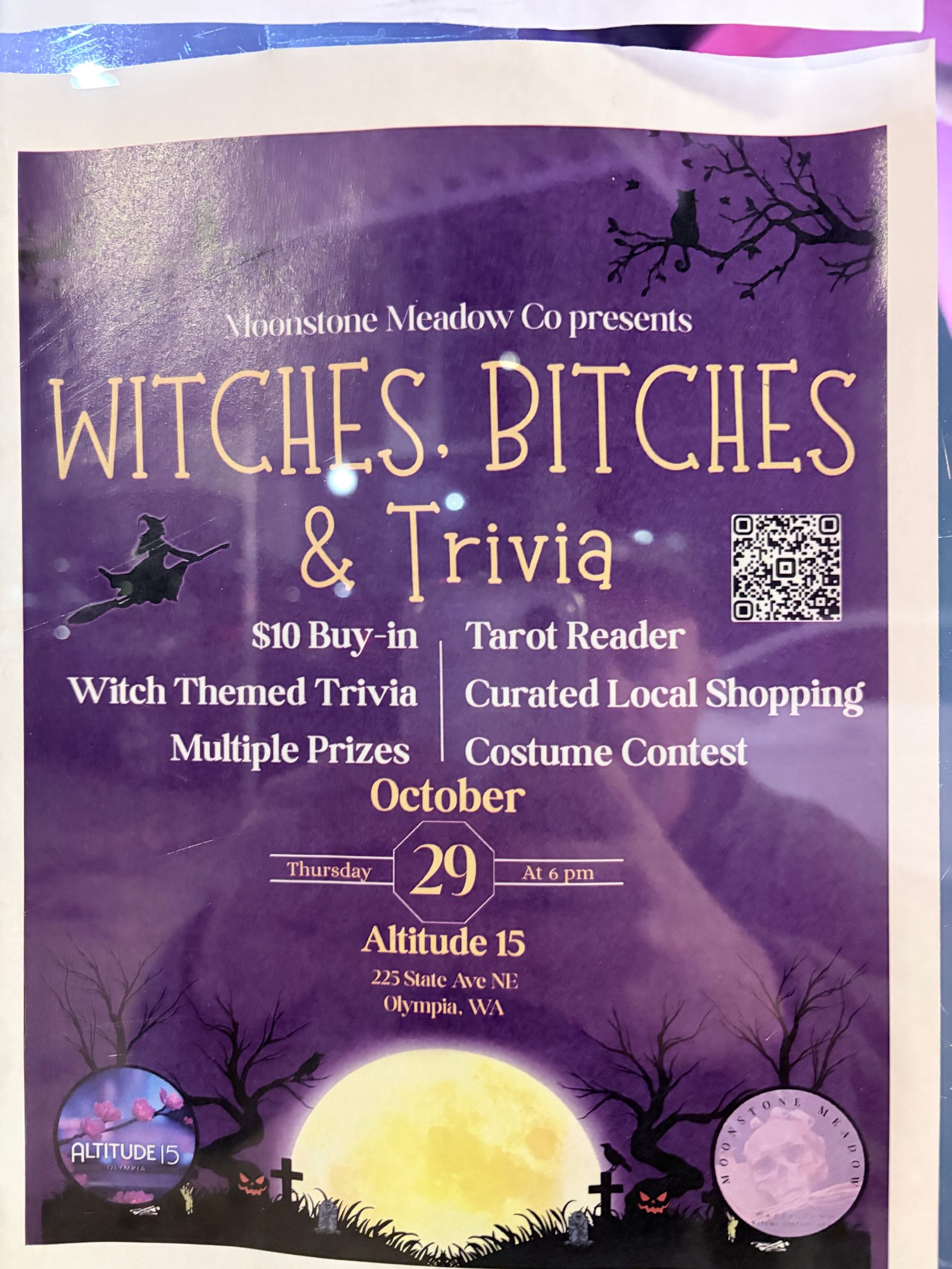 Flyer for WITCHES. BITCHES & Trivia