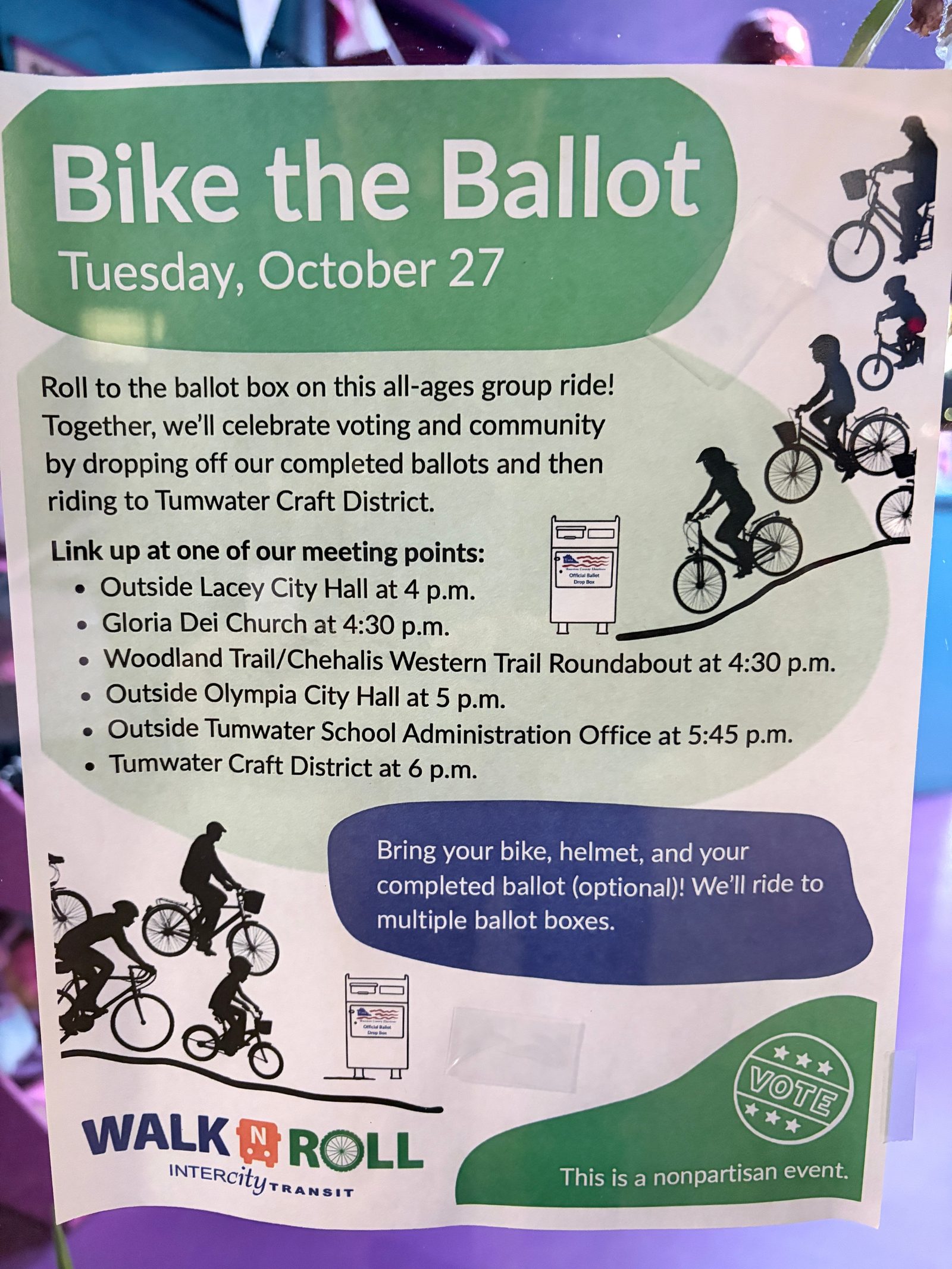 Flyer for Bike the Ballot