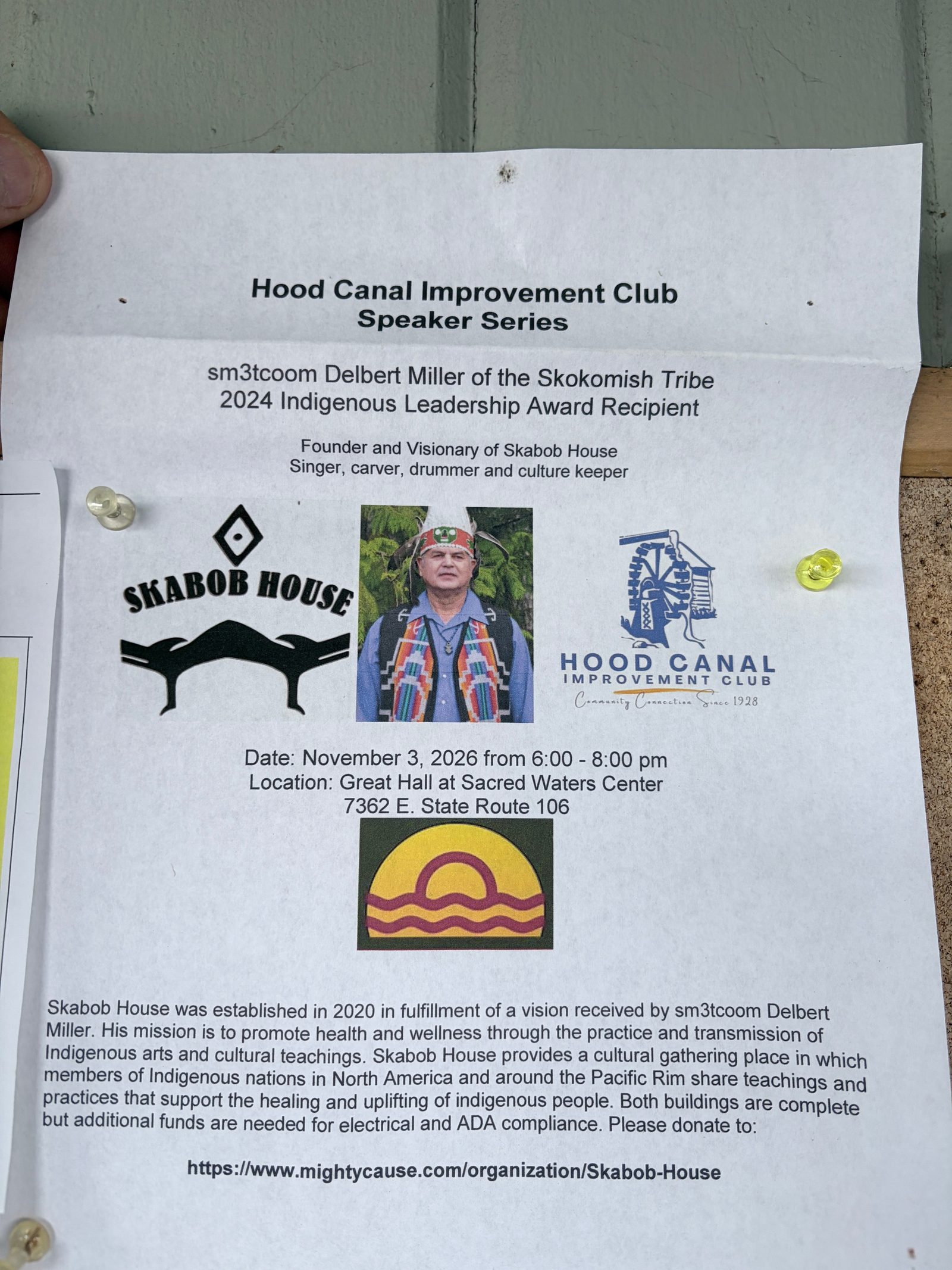 Flyer for Hood Canal Improvement Club Speaker Series