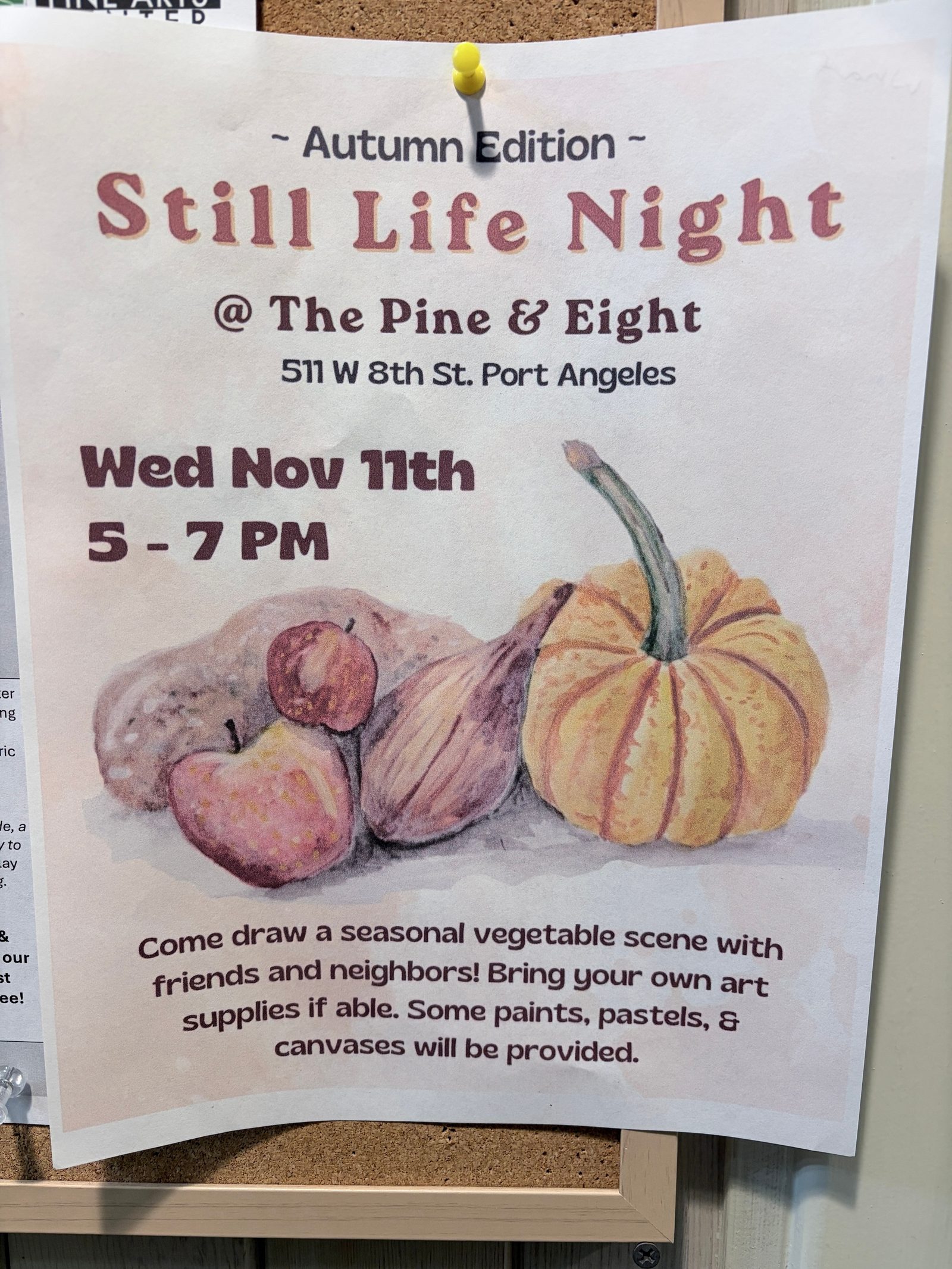 Flyer for Still Life Night