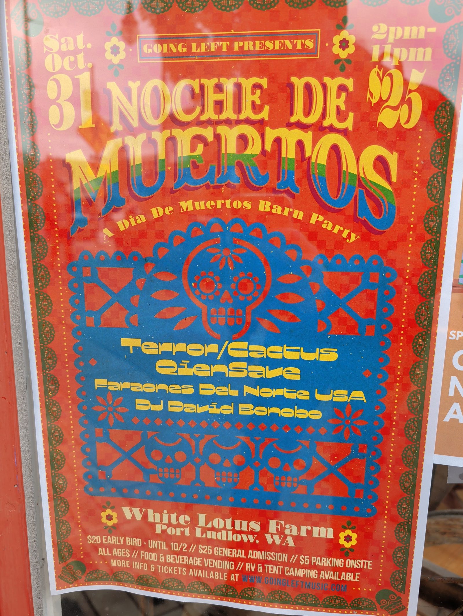 Flyer for NOCHE DE 25 MUERTOS