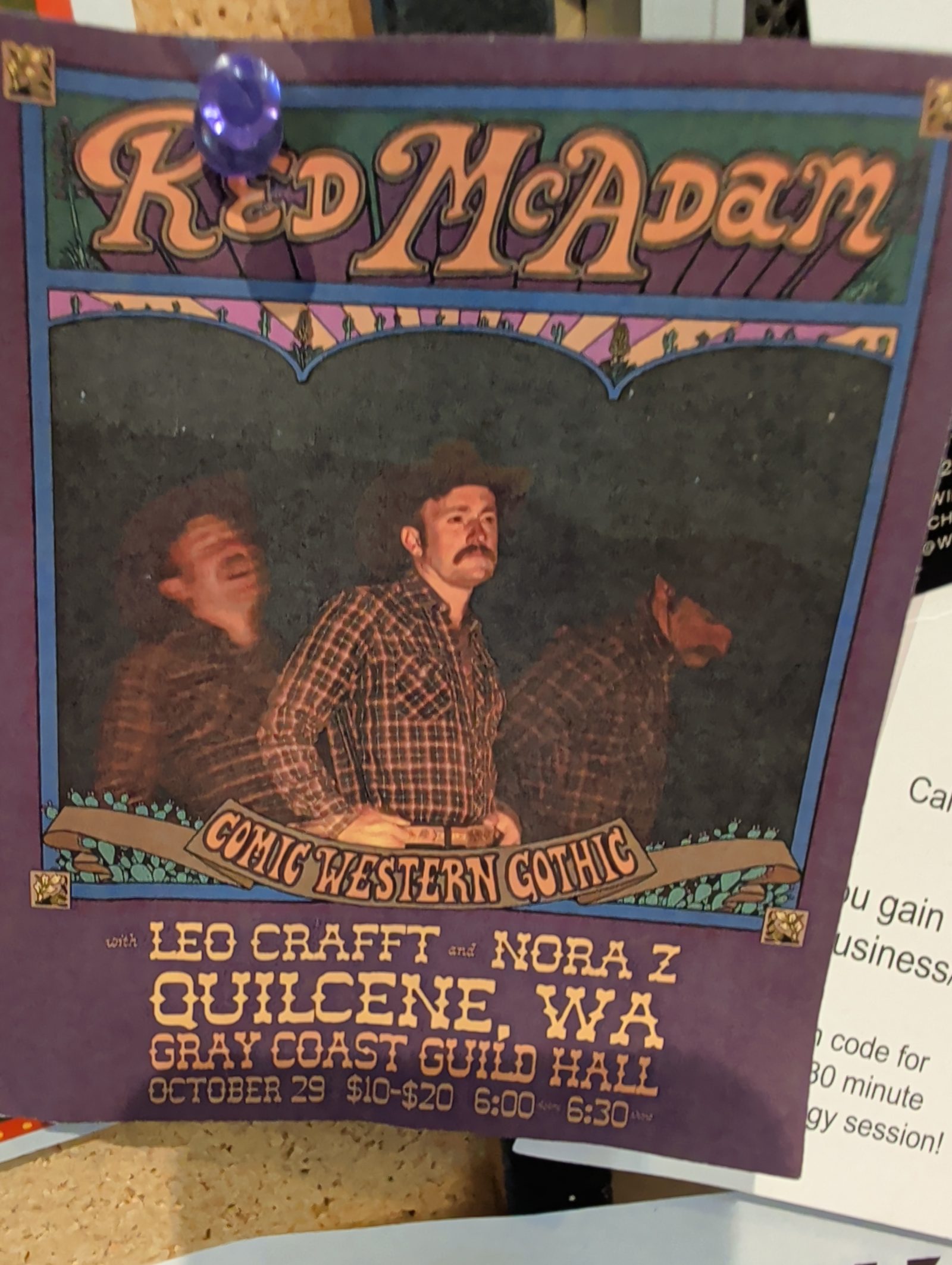 Flyer for Red McAdam COMIC WESTERN GOTHIC
