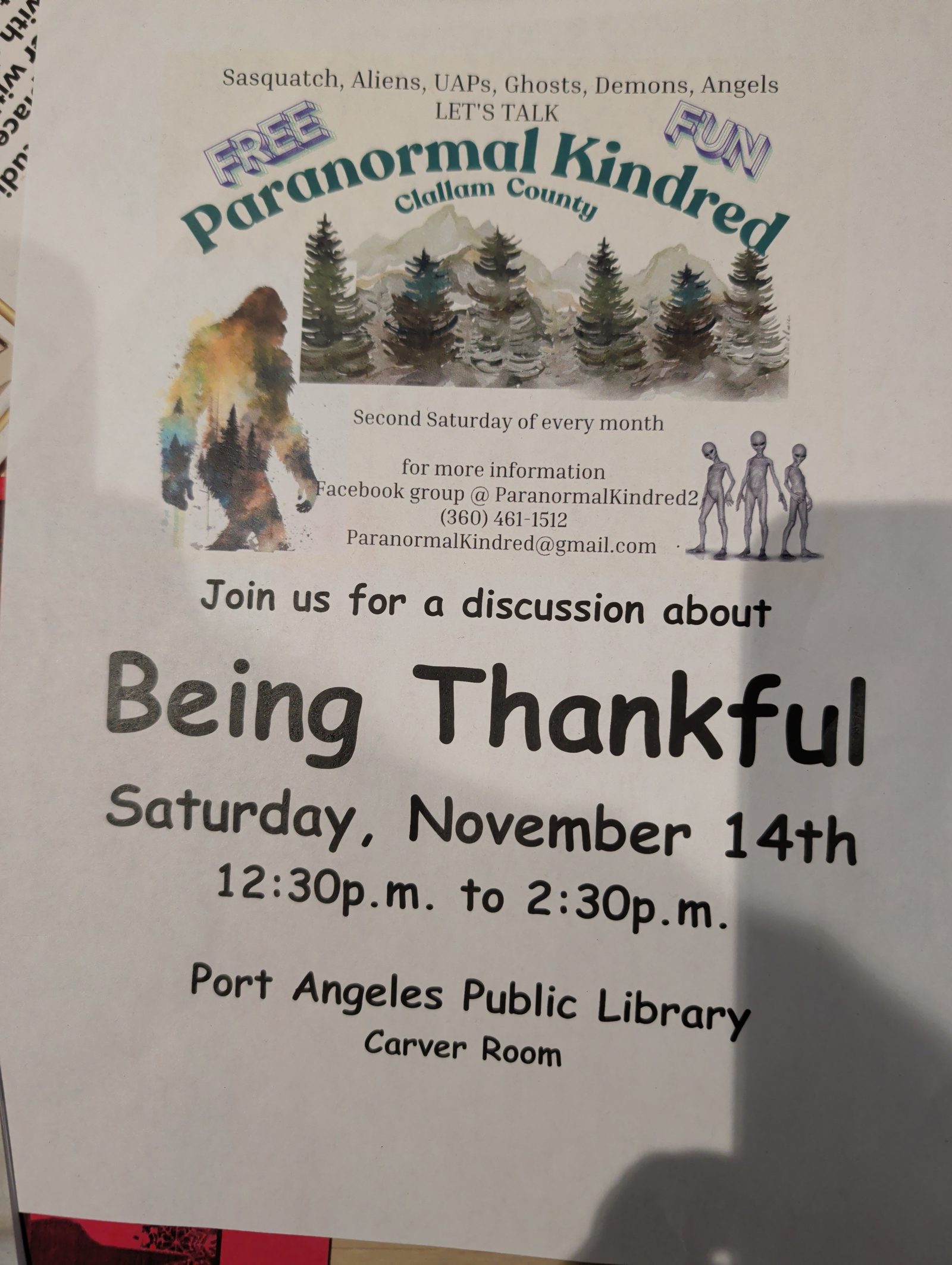 Flyer for Being Thankful