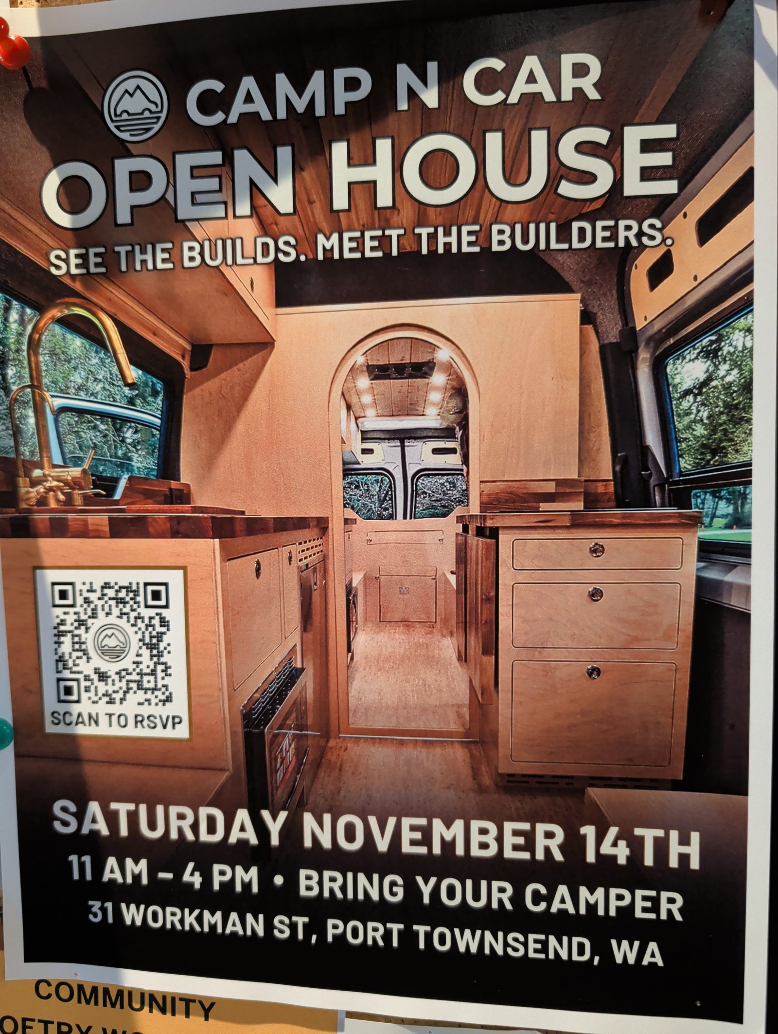 Flyer for CAMP N CAR OPEN HOUSE